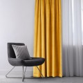 Závěs Amelia Home Velvet s multifunkční páskou hořčicově žlutý