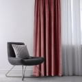 Závěs AmeliaHome Velvet s multifunkční páskou 140x270 cm růžový