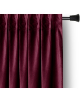 Závěs Amelia Home Velvet s multifunkční páskou 140x245 cm vínově červený
