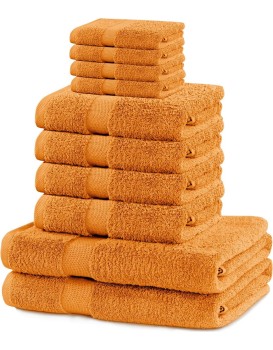 Sada ručníků DecoKing Marina 2+4+4 ks oranžová
