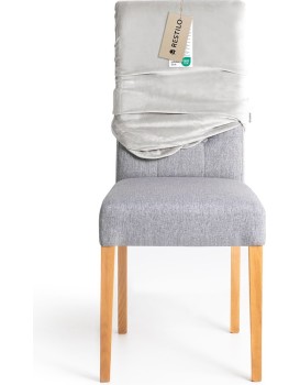 Napínací potah na židli s opěradlem SENTO 1 ks světle šedý
