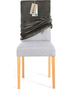 Napínací potah na židli s opěradlem SENTO 1 ks tmavě šedý