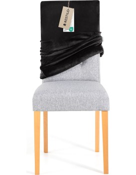 Napínací potah na židli s opěradlem SENTO 1 ks černý