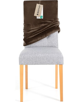 Napínací potah na židli s opěradlem SENTO 1 ks tmavě hnědý