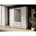 Šatní skříň Kelly 4D 206 cm se zrcadlem kašmír