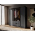 Šatní skříň Kelly 4D RM s tyčí 206 cm grafit