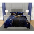 Bavlněné saténové povlečení NOBILE 015 140x200 cm + 70x90 cm tmavě modré