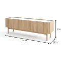 TV stolek Boho La 144 cm dub riviera/bílý mramor