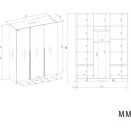 Šatní skříň Senso 3D 150 cm bílá/černá