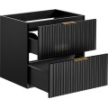 Závěsná skříňka pod umyvadlo Casad s deskou 120 cm černá/dub wotan