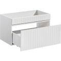 Závěsná skříňka pod umyvadlo Iconic s deskou 180 cm bílá/dub santa fe vintage