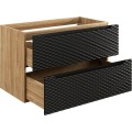 Závěsná skříňka pod umyvadlo Ocean s deskou 120 cm černá/dub olejovaný