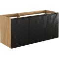 Závěsná skříňka pod umyvadlo Luxor Black I s deskou 120 cm černá/dub olejovaný
