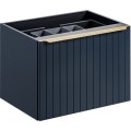 Závěsná skříňka pod umyvadlo Santa Fe s deskou 80 cm tmavě modrá