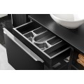 Závěsná skříňka SantaFe Domi s deskou a umyvadly 120 cm černá