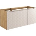 Závěsná skříňka Luxor Beige Sky se zápustným umyvadlem 120 cm béžová/dub olejovaný