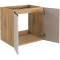 Závěsná skříňka Luxor Beige Sky se zápustnými umyvadly 120 cm béžová/dub olejovaný