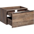 Závěsná skříňka SantaFe Slim s deskou a umyvadlem 100 cm dub santa fe vintage/černá