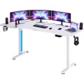 Elektricky nastavitelný psací stůl Kenpachi 160 cm bílý