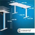 Elektricky nastavitelný psací stůl Kenpachi 160 cm bílý