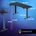 Elektricky nastavitelný psací stůl Kenpachi 160 cm černý