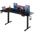 Elektricky nastavitelný psací stůl Kenpachi 160 cm černý