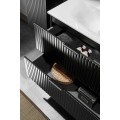 Závěsná skříňka pod umyvadlo Casad II s deskou 80 cm černá/dub wotan
