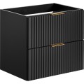 Závěsná skříňka pod umyvadlo Casad II s deskou 80 cm černá/dub wotan