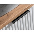 Závěsná skříňka Casad s deskou a umyvadlem 80 cm bílá/dub wotan