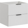 Závěsná skříňka Casad s deskou a umyvadlem 80 cm bílá/dub wotan