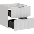 Závěsná skříňka Casad s deskou a umyvadlem 80 cm bílá/dub wotan