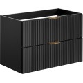 Závěsná skříňka Casad s deskou a umyvadlem 60 cm černá