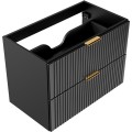 Závěsná skříňka Casad s deskou a umyvadlem 60 cm černá
