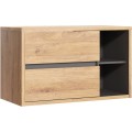 Závěsná skříňka Devon s deskou a umyvadlem 100 cm dub shetland/grafit