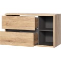 Závěsná skříňka Devon s deskou a umyvadlem 100 cm dub shetland/grafit