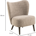 Designové lounge křeslo Elmont mocca