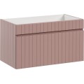 Závěsná skříňka Iconic s deskou a umyvadlem 60 cm růžová/bílá