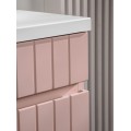 Závěsná skříňka Iconic s deskou a umyvadlem 60 cm růžová/bílá