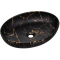 Koupelnová sestava Casad 80 cm s umyvadlem, skříňkami a zrcadlem černá/dub wotan