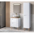 Koupelnová sestava Fiji 60 cm s umyvadlem, skříňkami a zrcadlem bílá/dub coast evoke