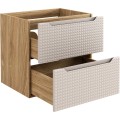 Závěsná skříňka Luxor Beige Trust s deskou a umyvadlem 120 cm černá/dub olejovaný