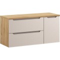Závěsná skříňka Luxor Beige Trust s deskou a umyvadlem 120 cm černá/dub olejovaný