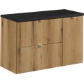 Koupelnová sestava Nova Oak 90 cm se skříňkami dub coast evoke/černá