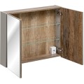 Koupelnová sestava SantaFe 80 cm s umyvadlem, skříňkami a zrcadlem taupe/dub santa fe vintage