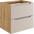 Závěsná skříňka Ocean Go2 se zápustným umyvadlem 120 cm béžová/dub olejovaný
