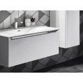 Závěsná skříňka pod umyvadlo Leonardo s deskou 90 cm bílá/dub sherman