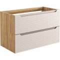 Závěsná skříňka Luxor Beige se zápustným umyvadlem 90 cm béžová/dub olejovaný
