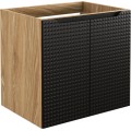 Závěsná skříňka pod umyvadlo Luxor Black s deskou 90 cm černá/dub olejovaný