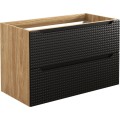 Koupelnová skříňka Luxor Black I s deskou a umyvadlem 90 cm černá/dub olejovaný