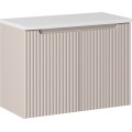 Závěsná skříňka Nova Cashmere I s deskou a umyvadlem 80 cm kašmír/bílá